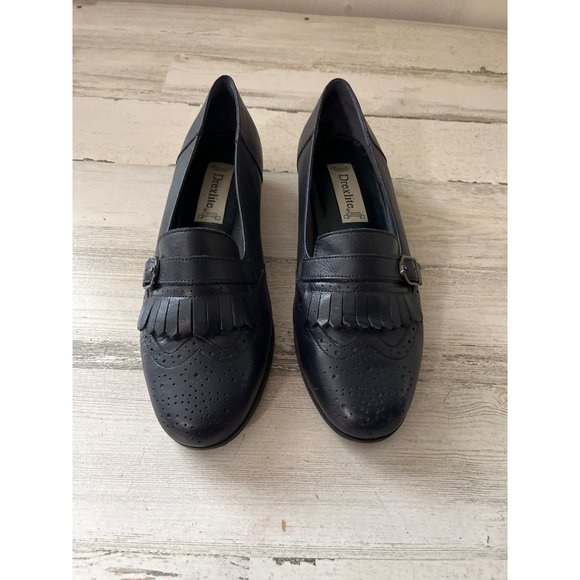 Drexlite Classic woman’s black leather shoe with buckle and monk strap - Picture 1 of 7